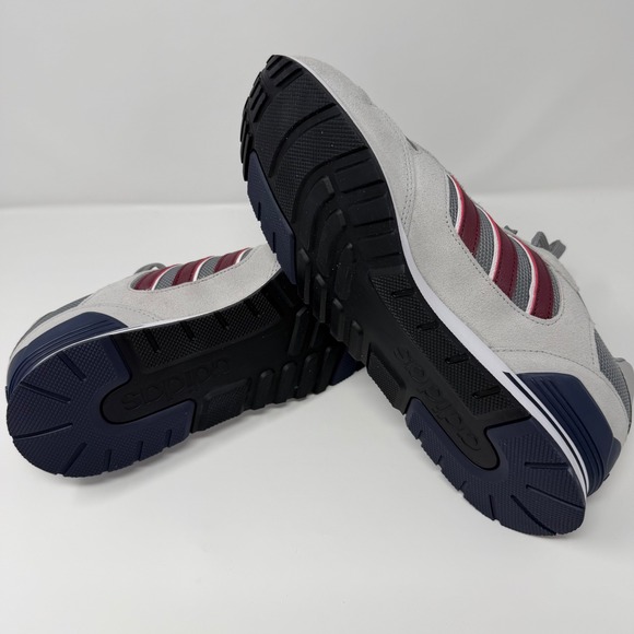 Adidas Run 80s Mens Sneakers Grey Burgundy Navy Retro Sneakers Mens 11 -NWT 1882 - Picture 5 of 14
